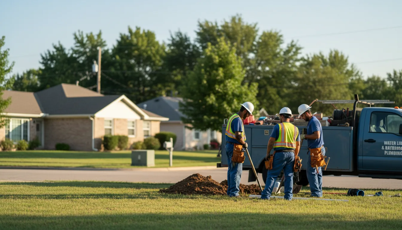 Residential water line and bathroom plumbing service in Colfax, IA